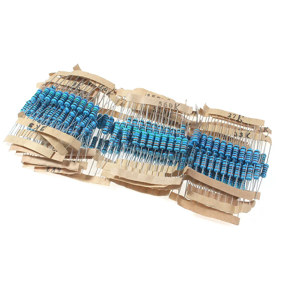 300PCS 1K ~ 820K 1W Metal Film Resistor Assortment Kit,30 Kinds *10pcs diy electronic 1% Set of resistor 10K 100K 1K5 15K 150K