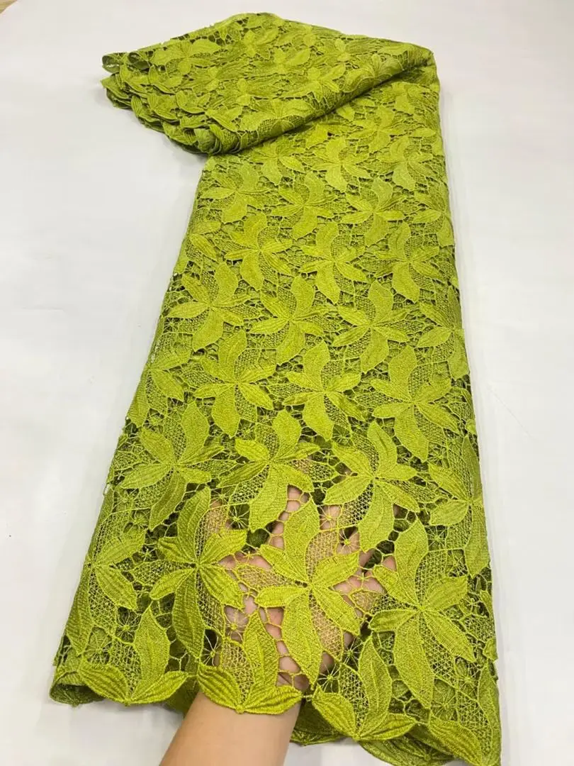 

Latest 2025 High Quality African Nigerian With Tulle Sewing Guipure Embroidery Lace Fabric Dresses Sequins 5Yards JL515