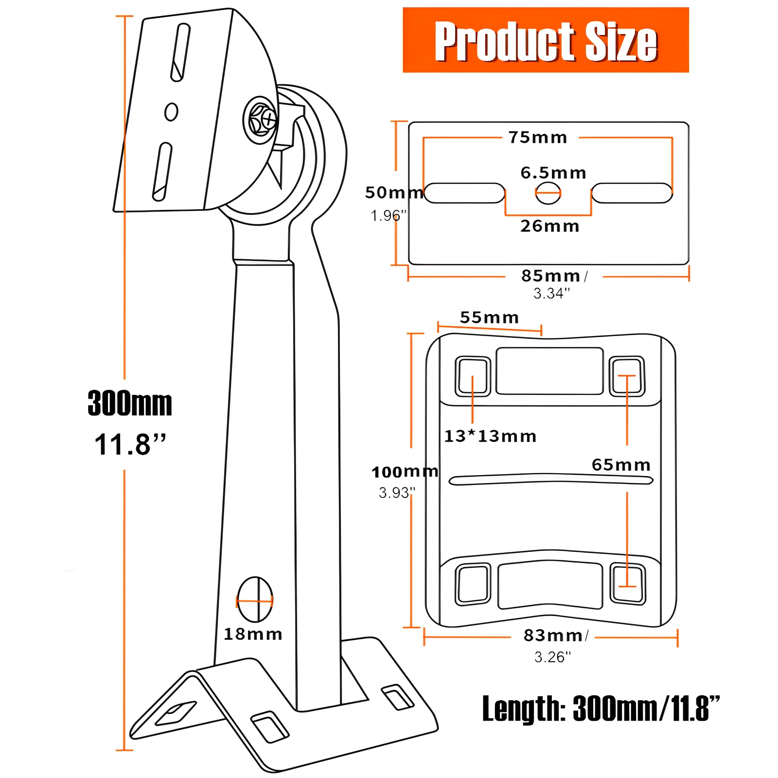 Suporte de montagem na parede da câmera cctv segurança vigilância à prova dwaterproof água alumínio exterior canto ângulo direito braço suporte