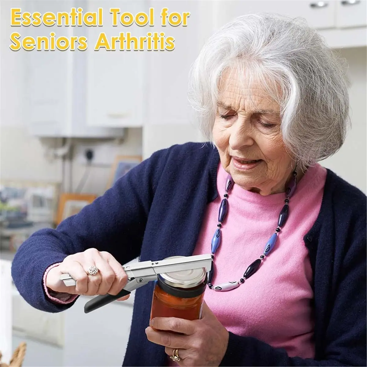 2-Pack Adjustable Jar Openers Comfort Grip for Arthritis and Weak Hands Extendable and Adjustable Can Opener