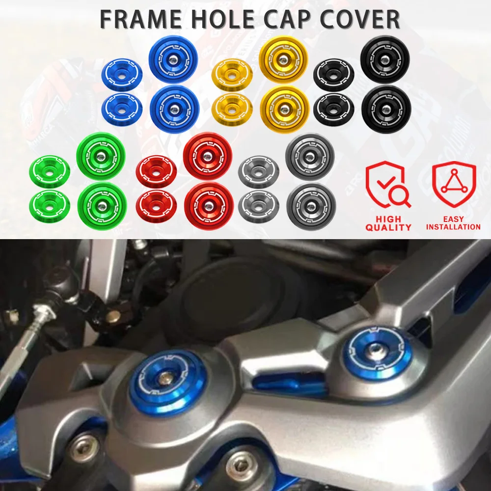 

Motorcycle Accessories Frame Hole Cap Cover With Screws Fairing Guard For Kawasaki Z900 Z 900 2017 2018 2020 2019 2021 Aluminum