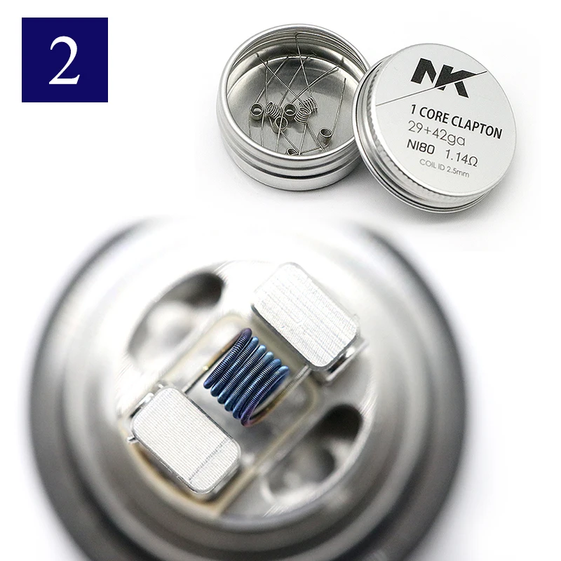 NK Micro Fused Clapton Ni80/A1/SS316L MTL Rta Aio/GTX/PNP Rba Vapor Prebuilt Coils (8pcs/Pack)