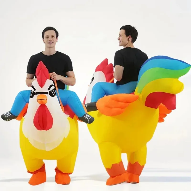 

WU01 Cartoon Animal Inflatable Sunglasses Big Rooster Costume for Halloween Christmas Easter New Year Party Cosplay InflataJk5*！