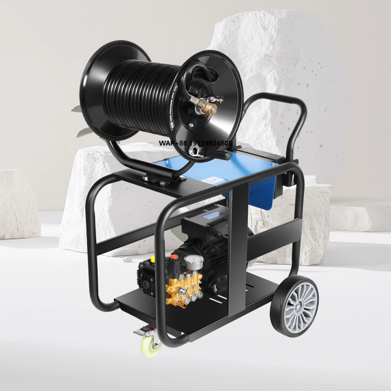 

Factory Supply High Pressure Cleaning Machine 180Bar 2600PSI 5.5KW 380V 25L/min Sink Drain Sewer Cleaner New Condition Dredging