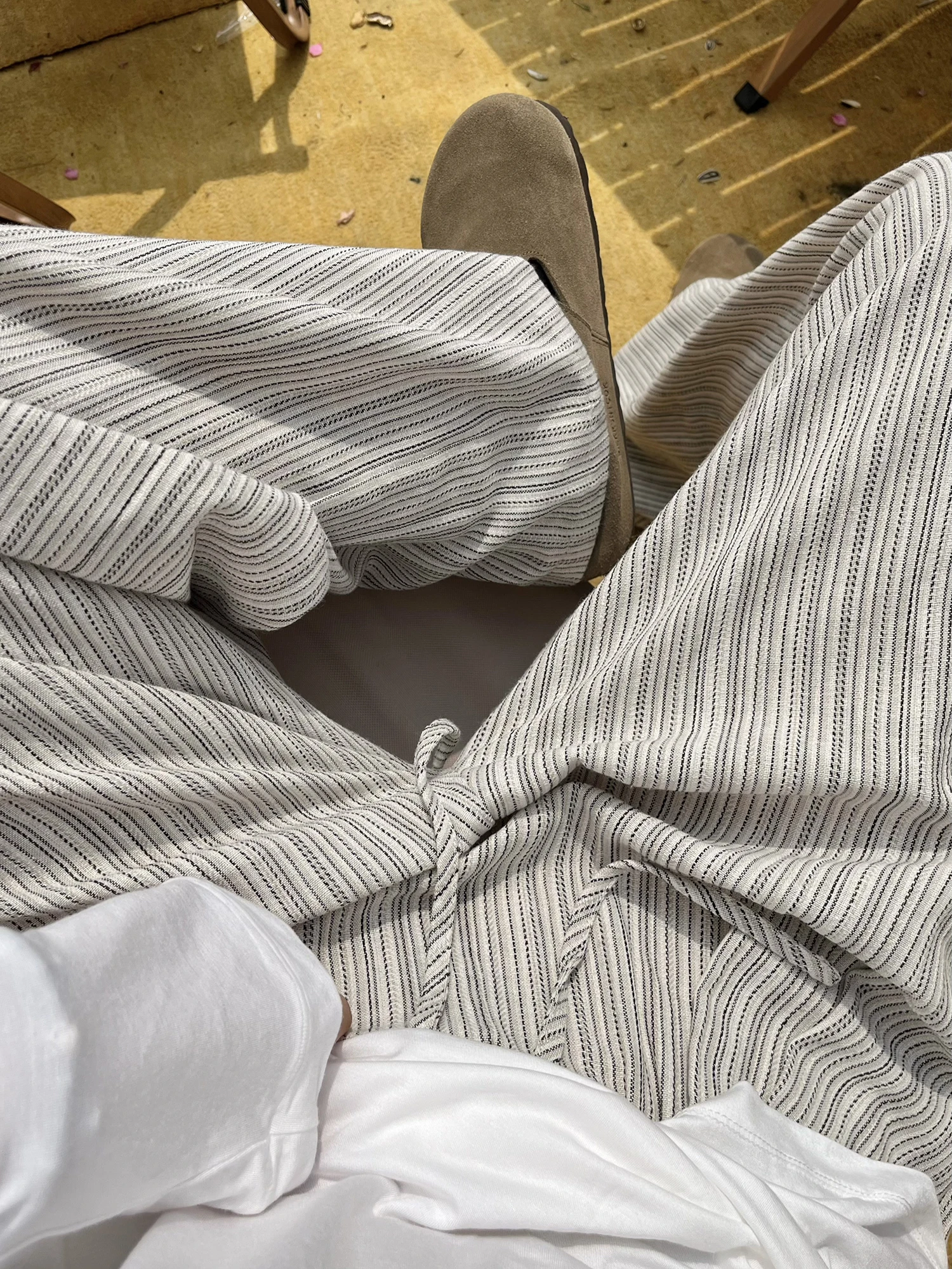 

Aboutkeke Casual Striped Loose Wide Leg Pants Fem Pear ape Long Trousers Spring Summer Comfortable Slimming Cotton Blend