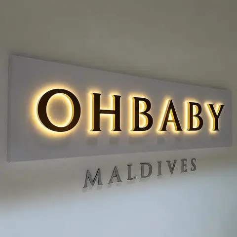 Custom Metal Business Signage 3D Letter Large Illuminated Sign Backlit LED for Store Company Signage Metal Neon LED Sign Outdoor