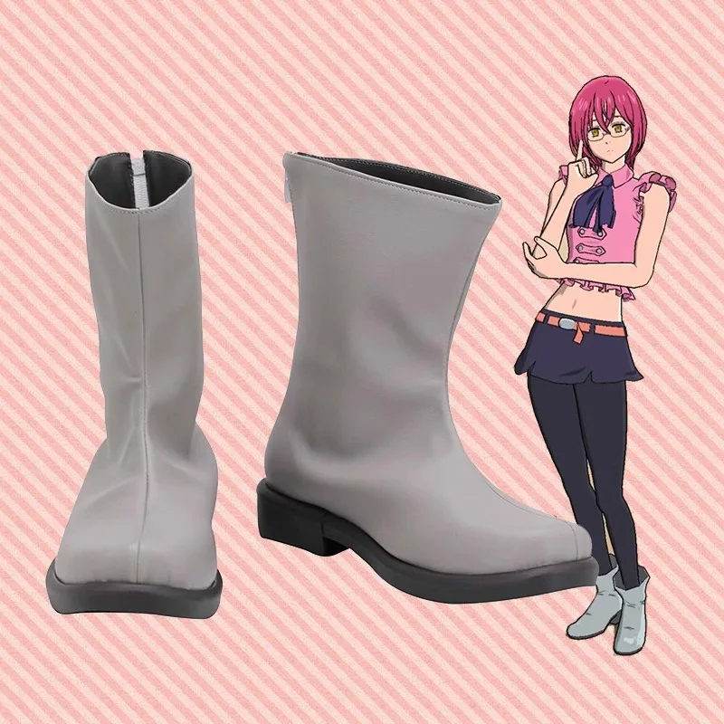 

Nanatsu no Taizai Goat's Sin of Lust Gowther Cosplay Costume Shoes Gray Handmade Faux Leather Boots