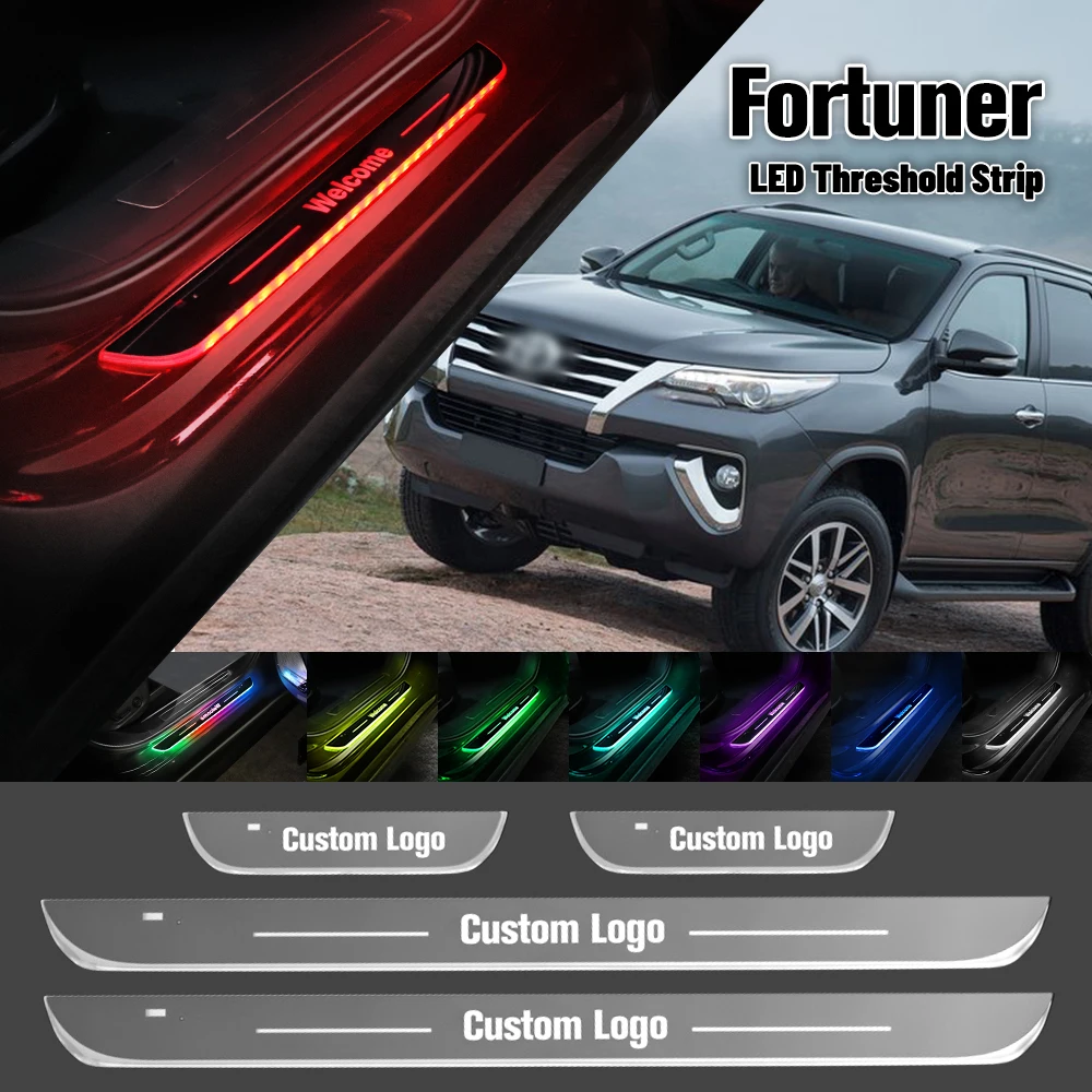 

For Toyota Fortuner 2004-2023 Car Door Sill Light Customized Logo LED 2019 2020 2022 Welcome Threshold Pedal Lamp Accessories