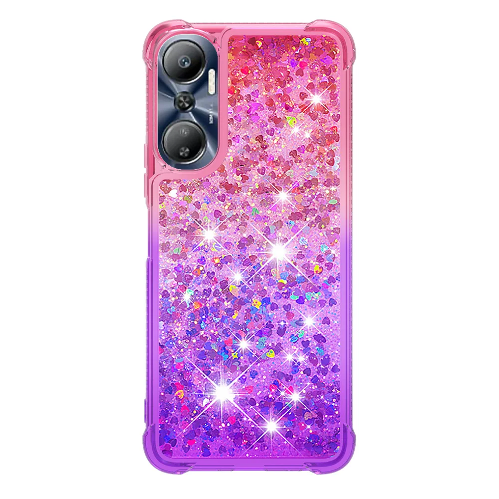 Kleurrijke Gradiënt Drijfzand Glitter Case Voor Infinix Hot 12/Play/12i/Note12-G96/Hot 20/20 Play/20i/20S/Smart 6 Plus Sparkle Case