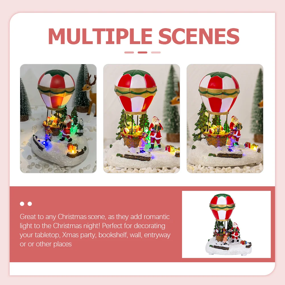 

1pc Music Lighted Snow Globe Christmas Village House Resin Decor For Tabletop Wall Entryway Xmas Party Home Decorations Gift