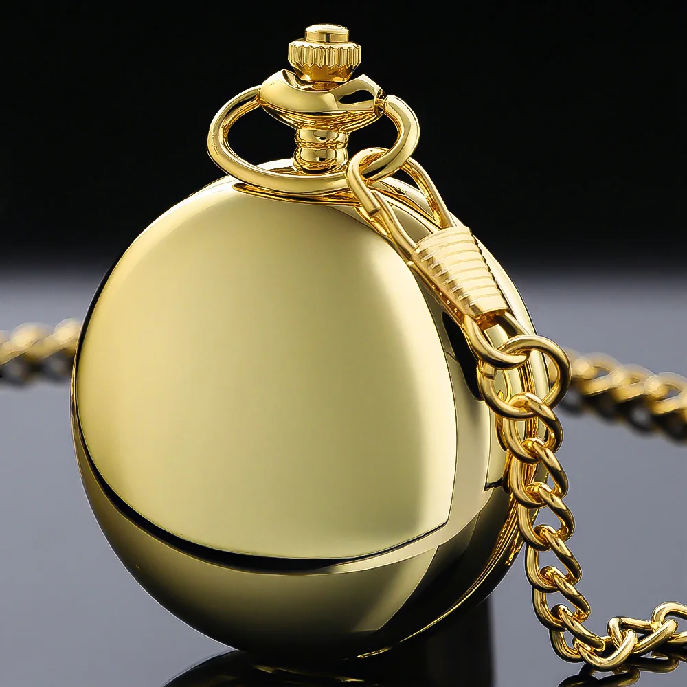 Orologio da tasca al quarzo liscio Steampunk argento nero dorato per uomo donna collana retrò ciondolo accessori gioielli regali