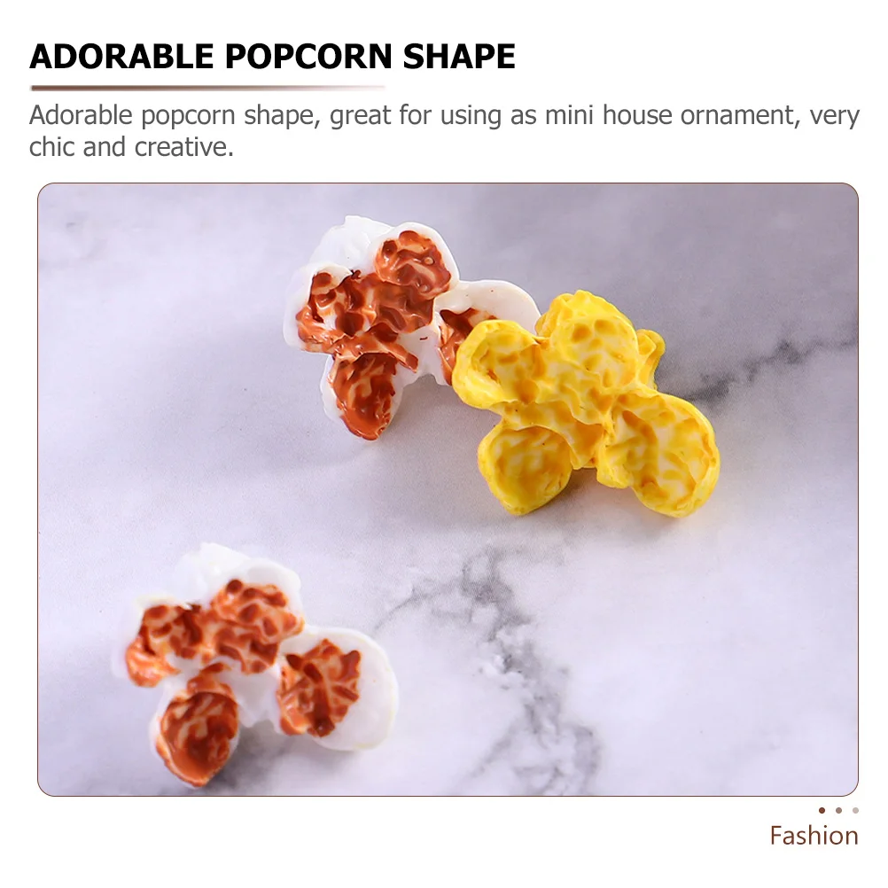 

50pcs Miniature Creative Popcorn Decor Faux Popcorn Prop For Phone Shell Mini House Accessory Montessori