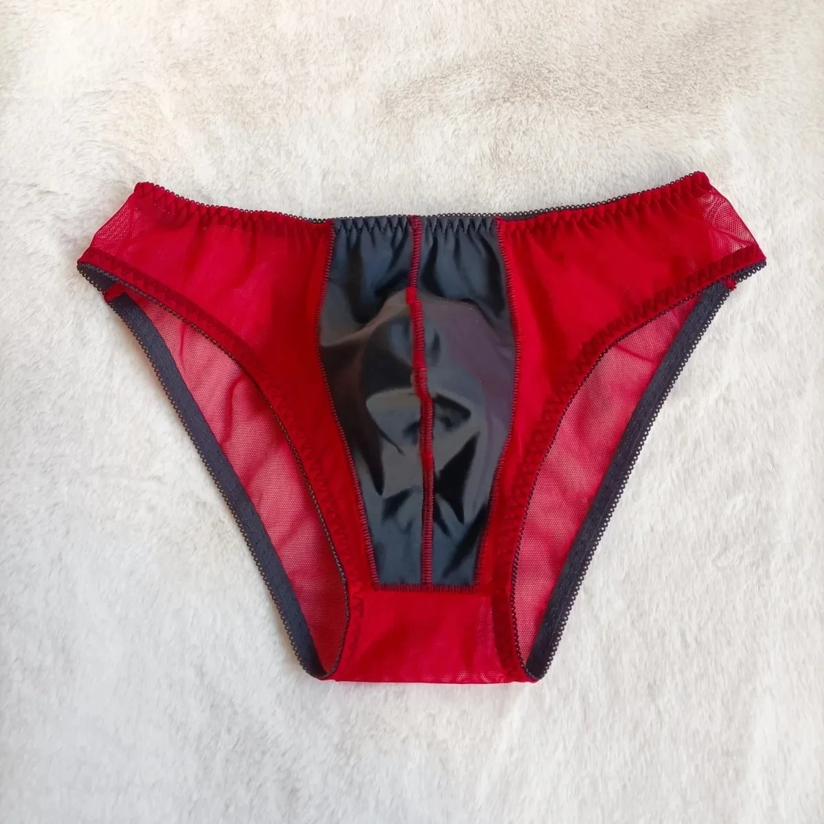 

﻿Men's Sexy Lingerie Colorful Low Waist Tight Fitting Briefs ﻿Sheer Convex Pouch Panties Live Show Dance Costumes BF Gift﻿