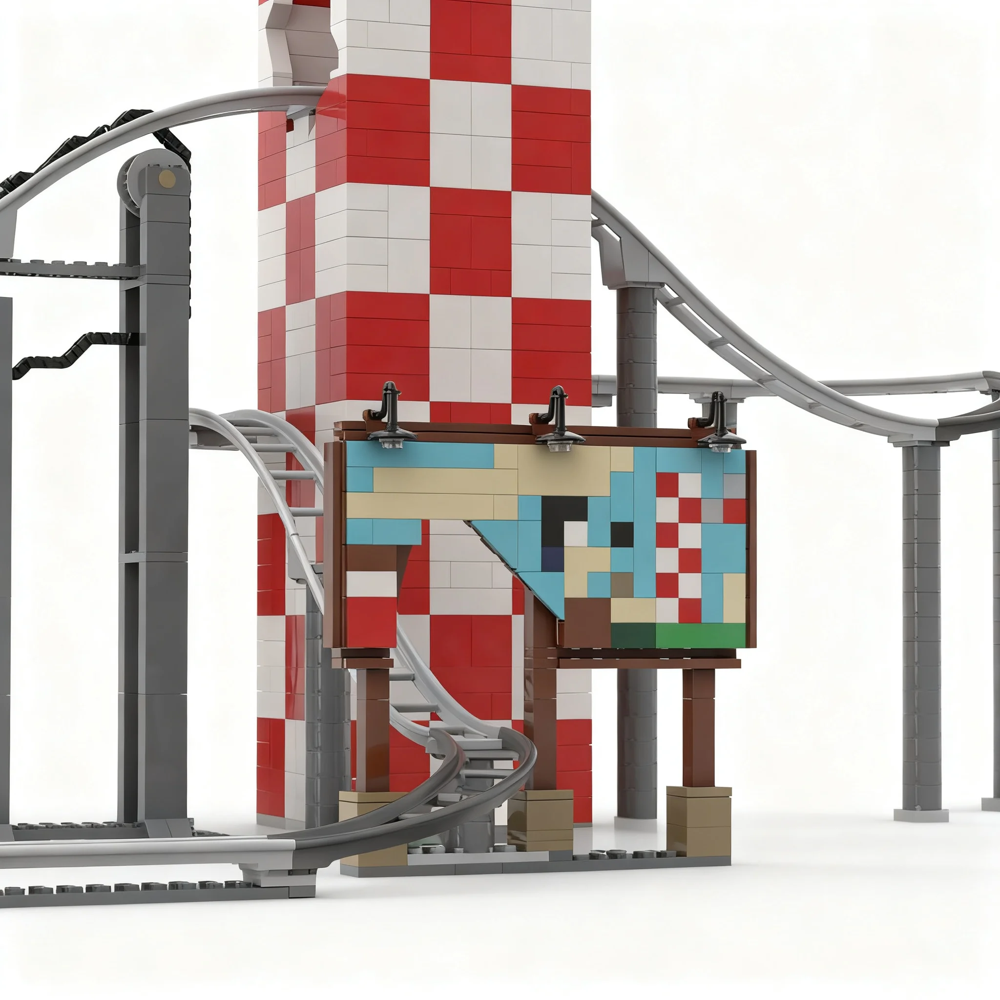 1911pcs MOC Barnstormer Roller Coaster Disnay Model Building Blocks Construction Christmas Gift Toy Assemble Birthday DIY Craft