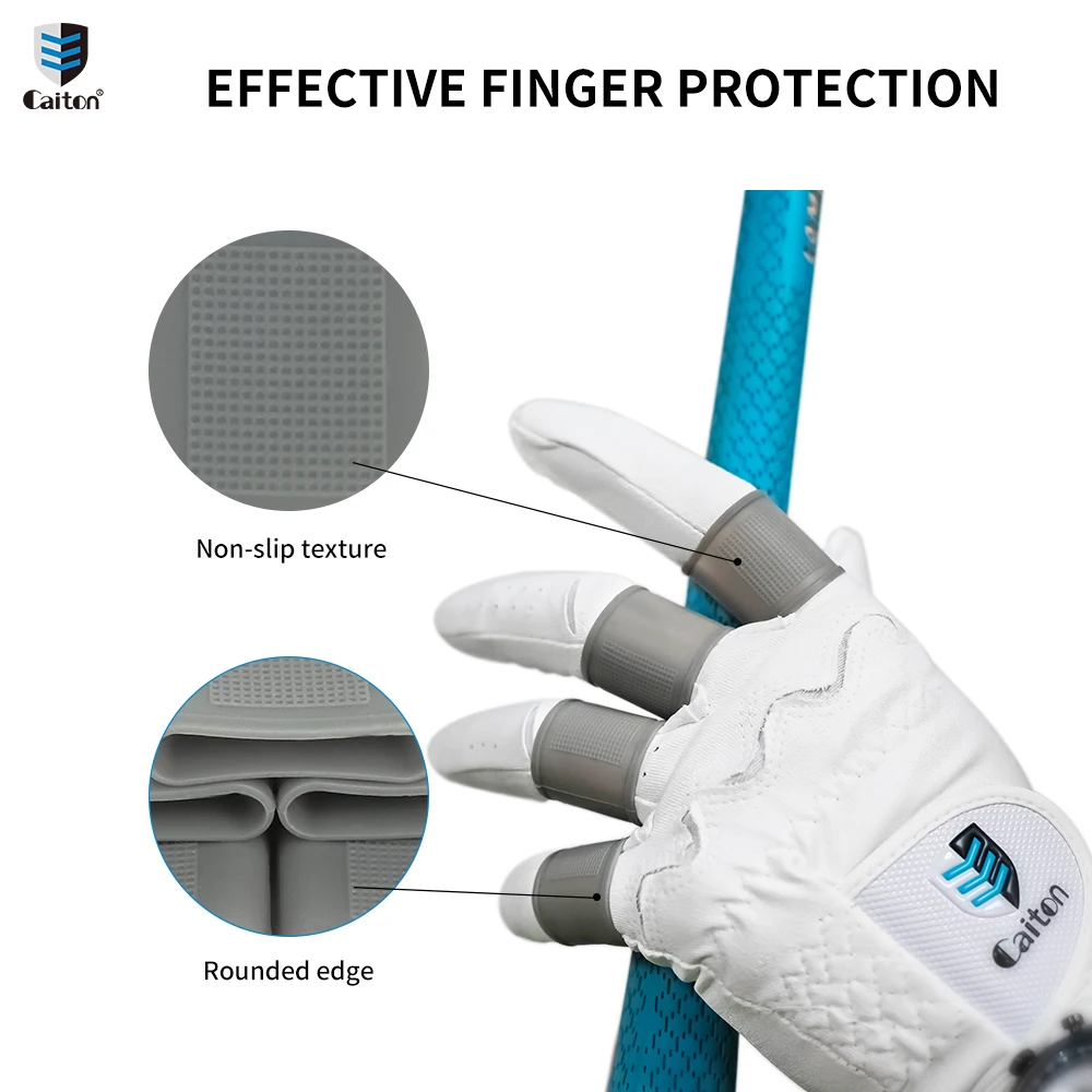 Caiton Golf Finger Protector Sleeve 8pcs Prevents Calluses, Blisters and Cracks for Golf Swing Training (4 Colors Available)