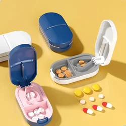 Portable Pill Cutter with Invisible Storage Pill Box 2 In 1 Mini Drug Tablet Medicine Dustproof Divider Pill Organizer