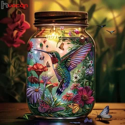 Huacan New Arrivals Diamond Painting Hummingbird Kit Full Drill Mosaic Flower 5d Embroidery Bottle Art Wall Decor For Home