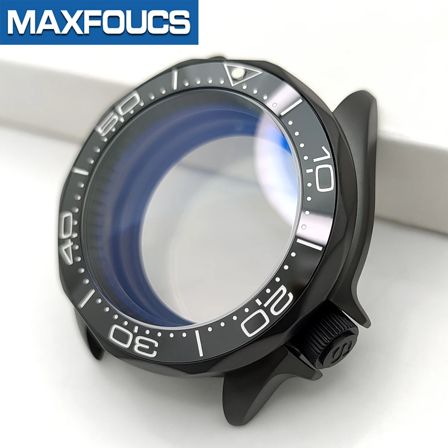 Sea/Master SKX 3.8 Uhrengehäuse-Set, schwarz matt, passend für NH35/NH36/NH34 MOD-Uhrengehäuse, Teile, Saphirkrone, individuelles Zubehör – Detail 9