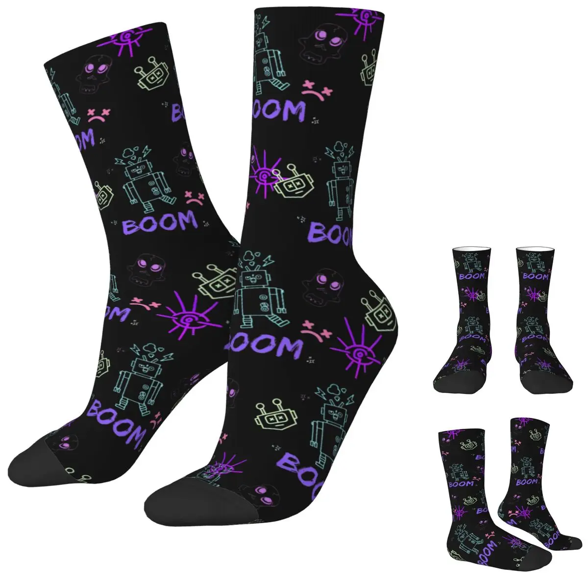 Hip-hop Monkey Bomb Arcane Skateboard Socks Polyester Crew Socks for Women Men