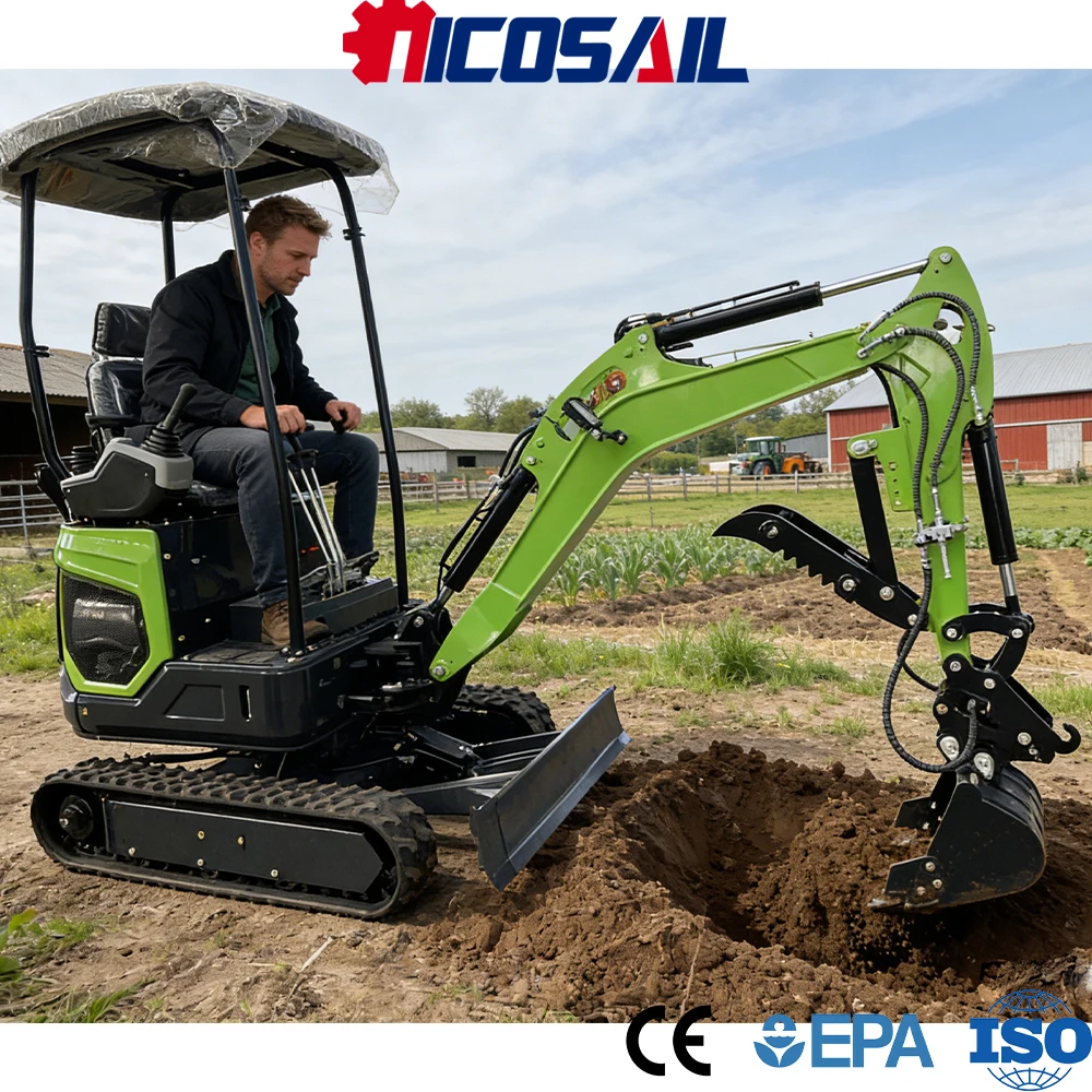 1.8 Ton Small Digger CE Certified Euro 5 User Friendly Design Smooth Operation for Farm Orchard Use