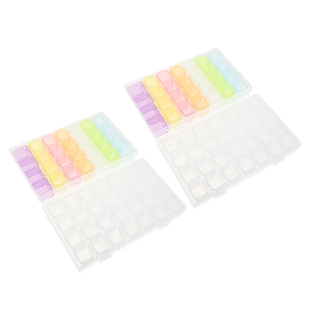 

28 Compartments Diamond Box Empty Plastic ganizer Compact Multi Use Storage For Nail Accessories ganizer Beads Gems
