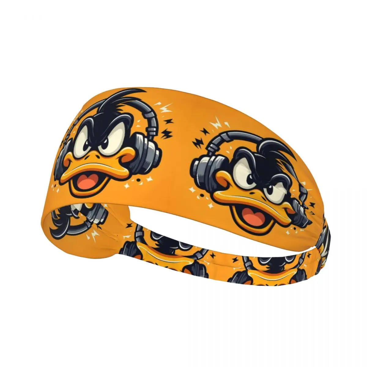 

Забавные спортивные повязки на голову с героями мультфильмов DJ DAFFY DUCK для мужчин и женщин, эластичная влагоотводящая повязка на голову в стиле аниме Kawaii для тренировок
