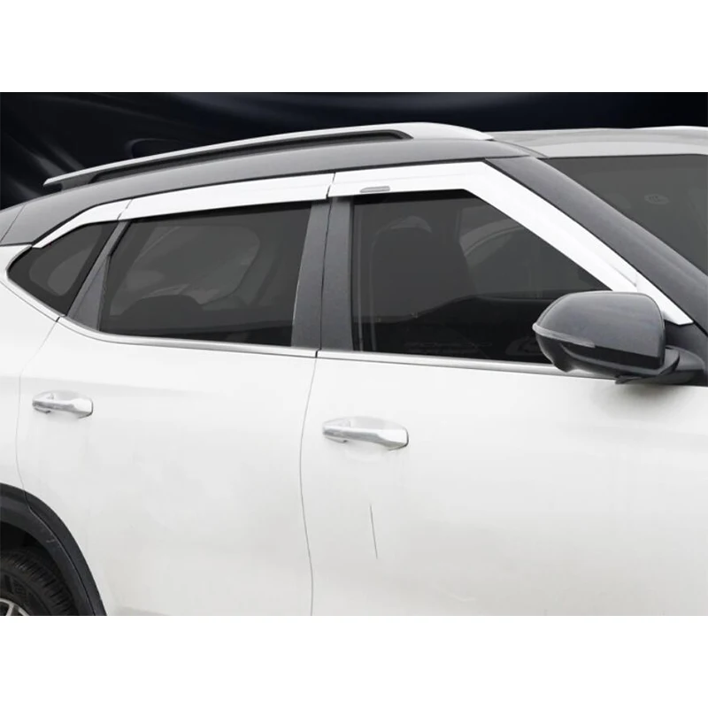 For Kia Seltos KX3 2020 2021 2022 2023 ABS black Chrome Door Window Visor Vent Shades Sun Rain Guard