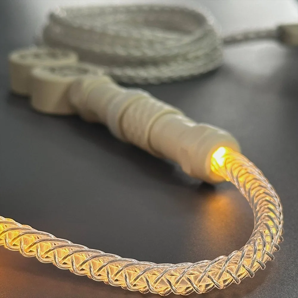 UNKNOWN ERROR Keyboard Cable USB to Type-C RGB 1.4m Single Crystal Copper Aviation Connector Braided Wire Gaming Accessories