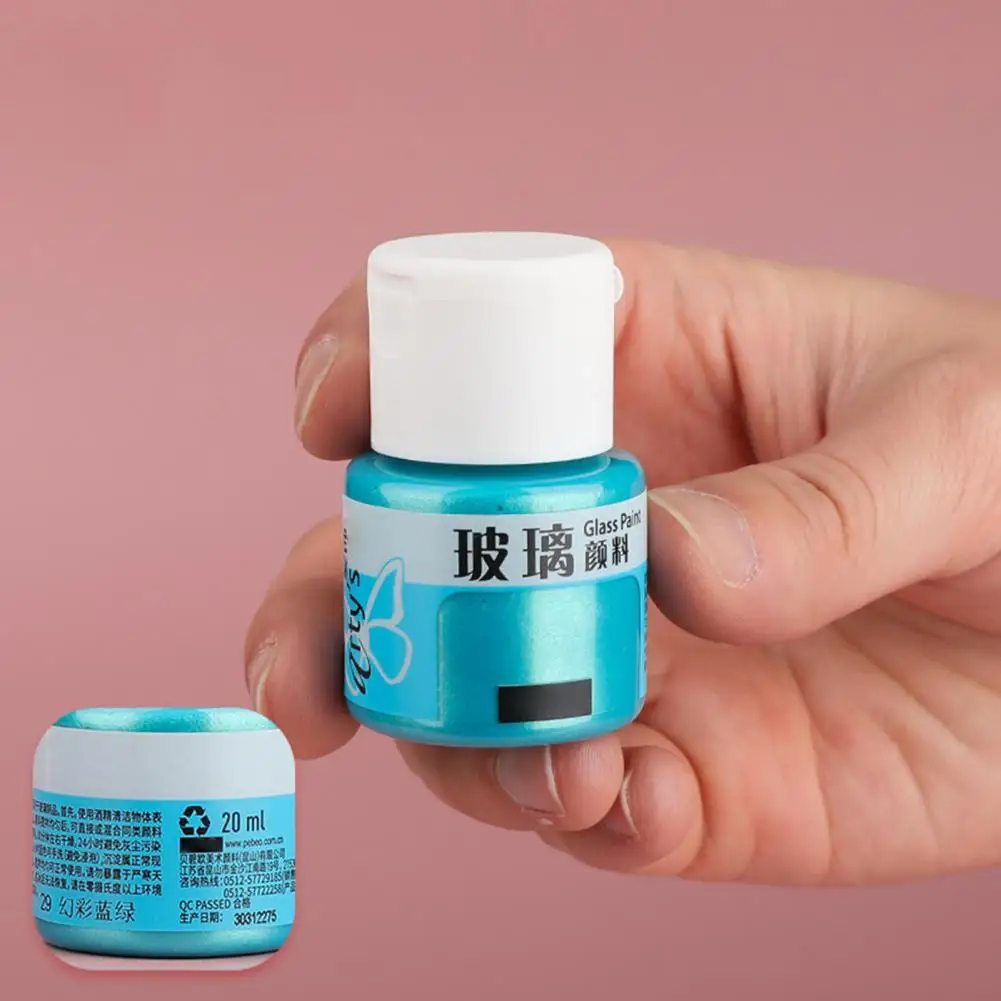 와인 병용 반응 유리 안료, 진동 유리 컬러 페인트, 세라믹 전구, 안전한 건강 안료, 20ml 유리 페인트