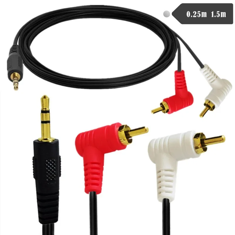 

Mobile Phone Computer Connected To Amplifier Audio Connection Cable, Speaker Subwoofer 1/2 DC3.5 Rpm 2rca Bend Audio Cable