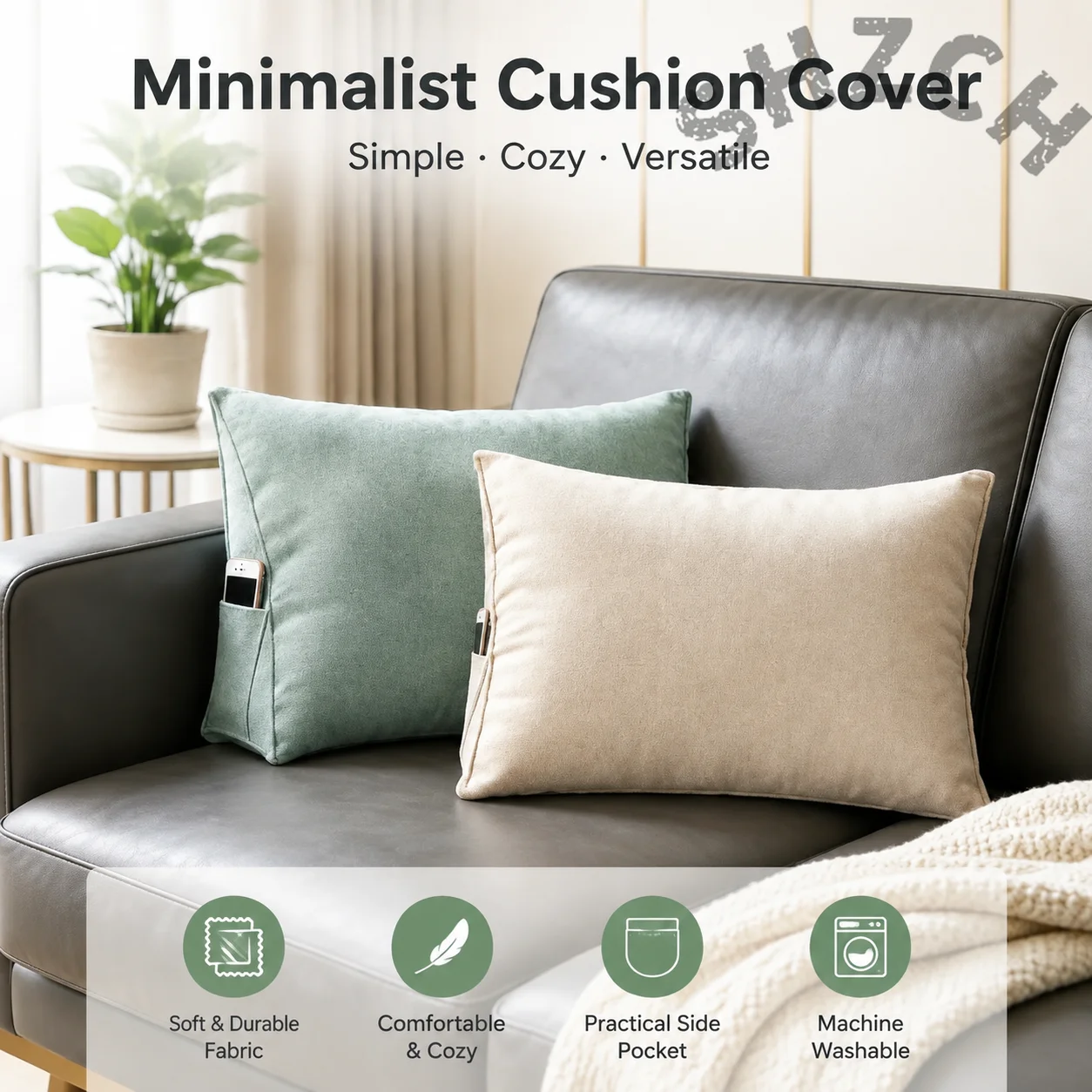 Triangle Back Cushion Wedge Pillow 60/70/80/90/100cm Headboard Support for Reading in Bed Sofa Backrest Lumbar Support Pillow