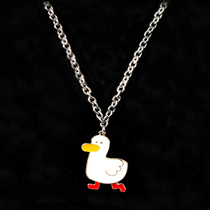 Fashion Cute Cartoon Little Duck Pendant Necklaces For Women Jewelry Long Chain Necklace Gift