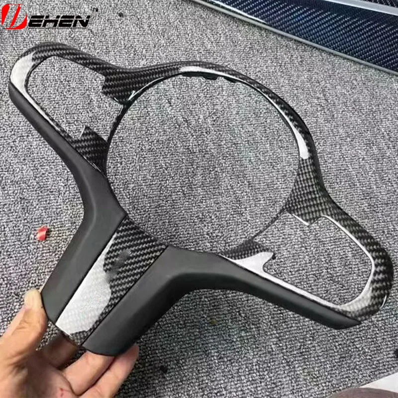 For BMW ID6 M5 F90 X3M F97 X4M F98 G30 G31 G38 G11 X3 X4 G02 Carbon Fiber steering wheel Trim Cover Car Interior Accessories