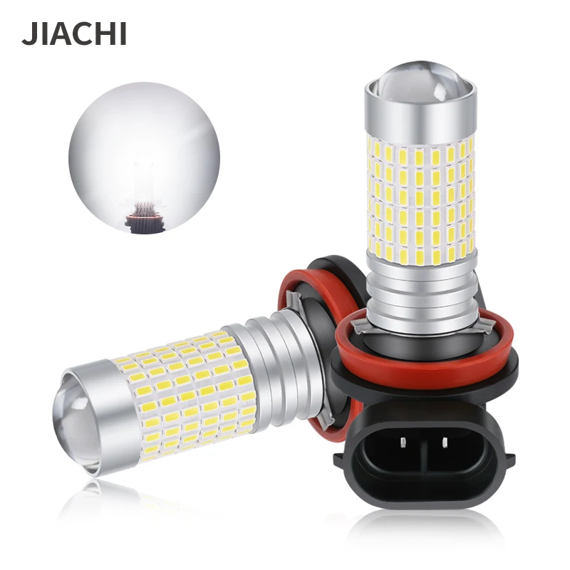 JIACHI 2PCS Super Bright 360 Degree Auto 9005 9006 H7 H11 Led Bulb Fog Lamp 3014Chip 1400LM 6000K Car Day Running Light DC12-24V