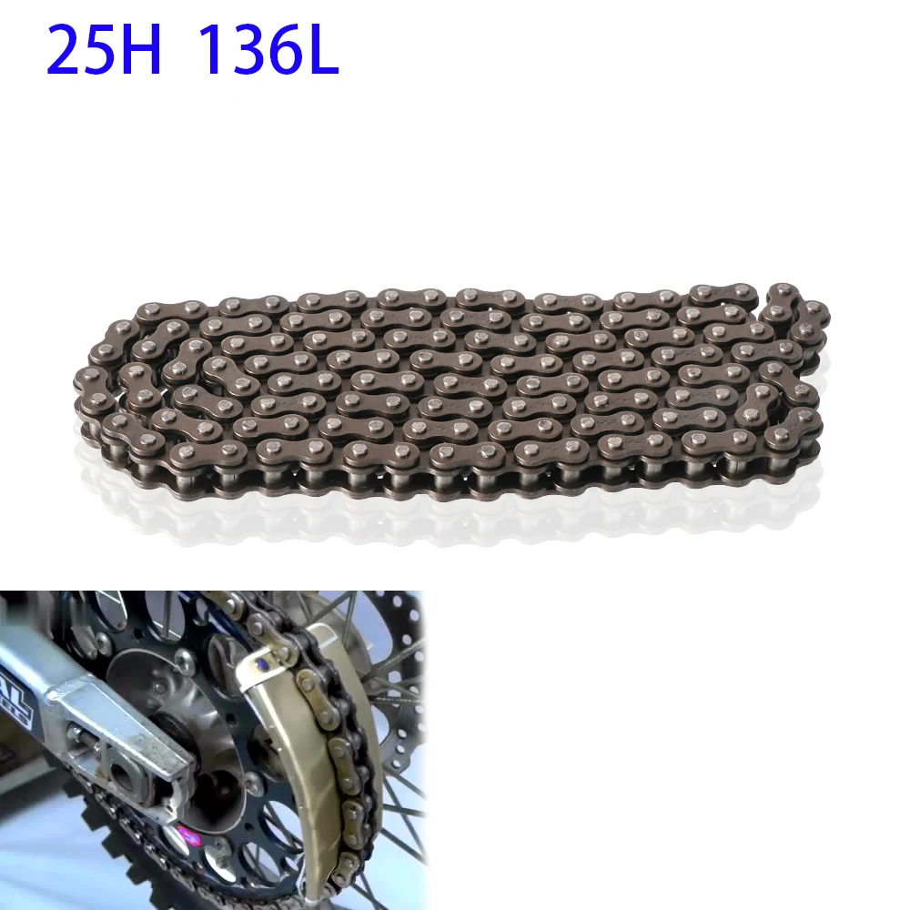 

Motorcycle 25H Chain 136L Link for 47cc 49cc 2 Stroke Engine ATV Quad Go Kart Dirt Pocket Mini Moto Pit Bike Motorcross Parts