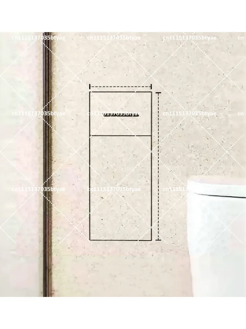 304 Stainless Steel Hidden Trash Can And Tissue Box Niche Toilet Embedded Metal Cabinet for Bathroom Storage