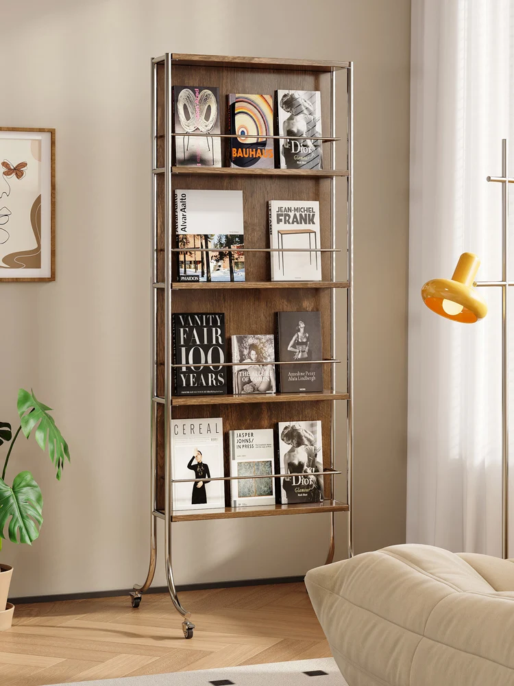 Hidden movable full-body full-length mirror bookshelf storage bedroom living room bookshelf storage
