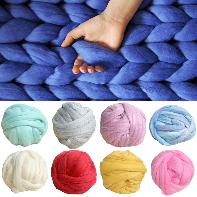 250g/Set Yarn Chunky Wool Super Soft Bulky Arm Knitting Roving Crocheting Yarn For Hat Dolls Glove Blanket At Low Price