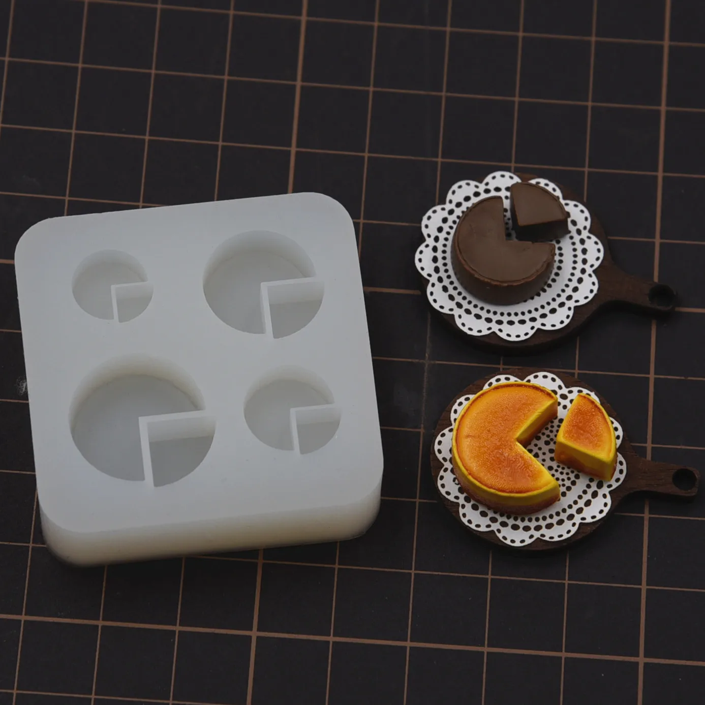 Mini Caramel Chocolate Cake Silicone Mold Polymer Soft Clay  Mini Food Toy Dessert  DIY Molds