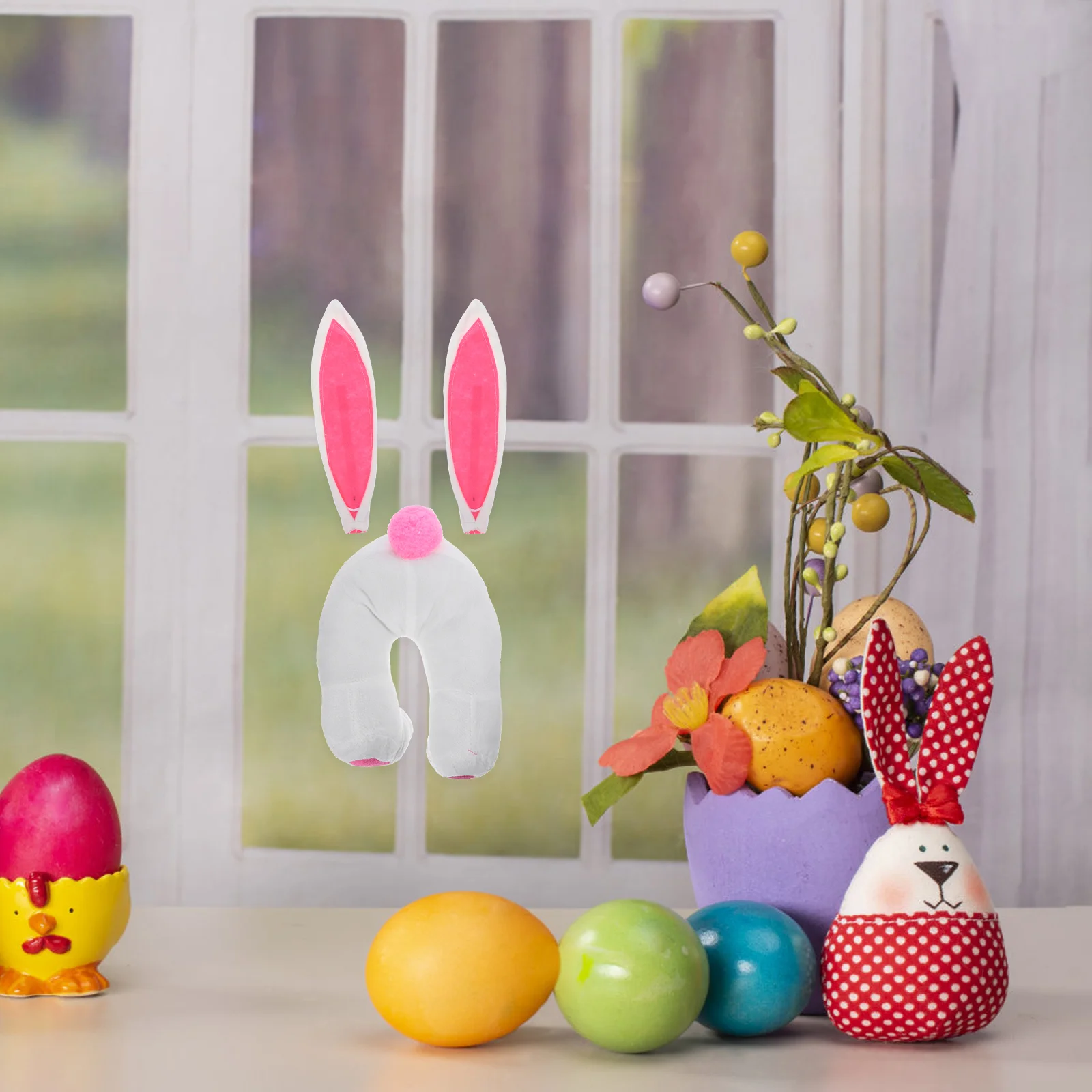 Bunny Decoration Stuffed Kit Easter Wreath Frame Rabbit Flower Household Festival Pendant DIY Pp Cotton Cloth Decorative Shaped