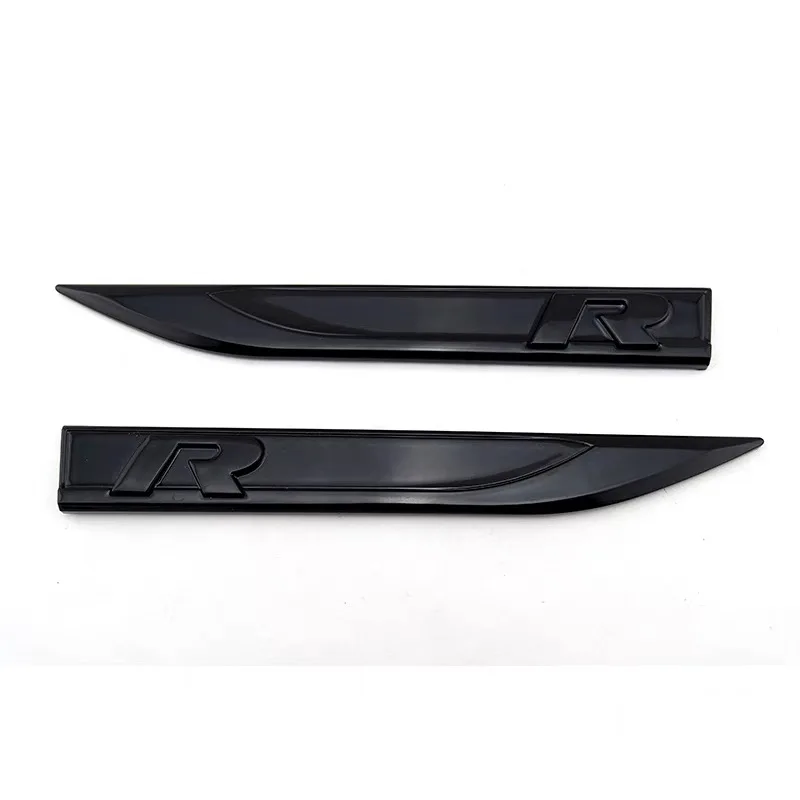 

(Набор из 2 шт.) Цельной сплав, полностью черные наклейки из АБС-пластика, эмблема боковой маркировки лезвия с надписью R