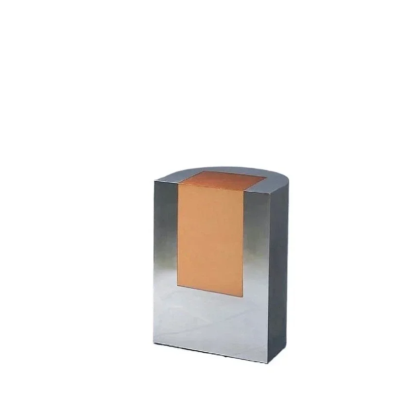 Modern simple geometric light luxury stainless steel edge, soft decoration designer, villa model house art home corner