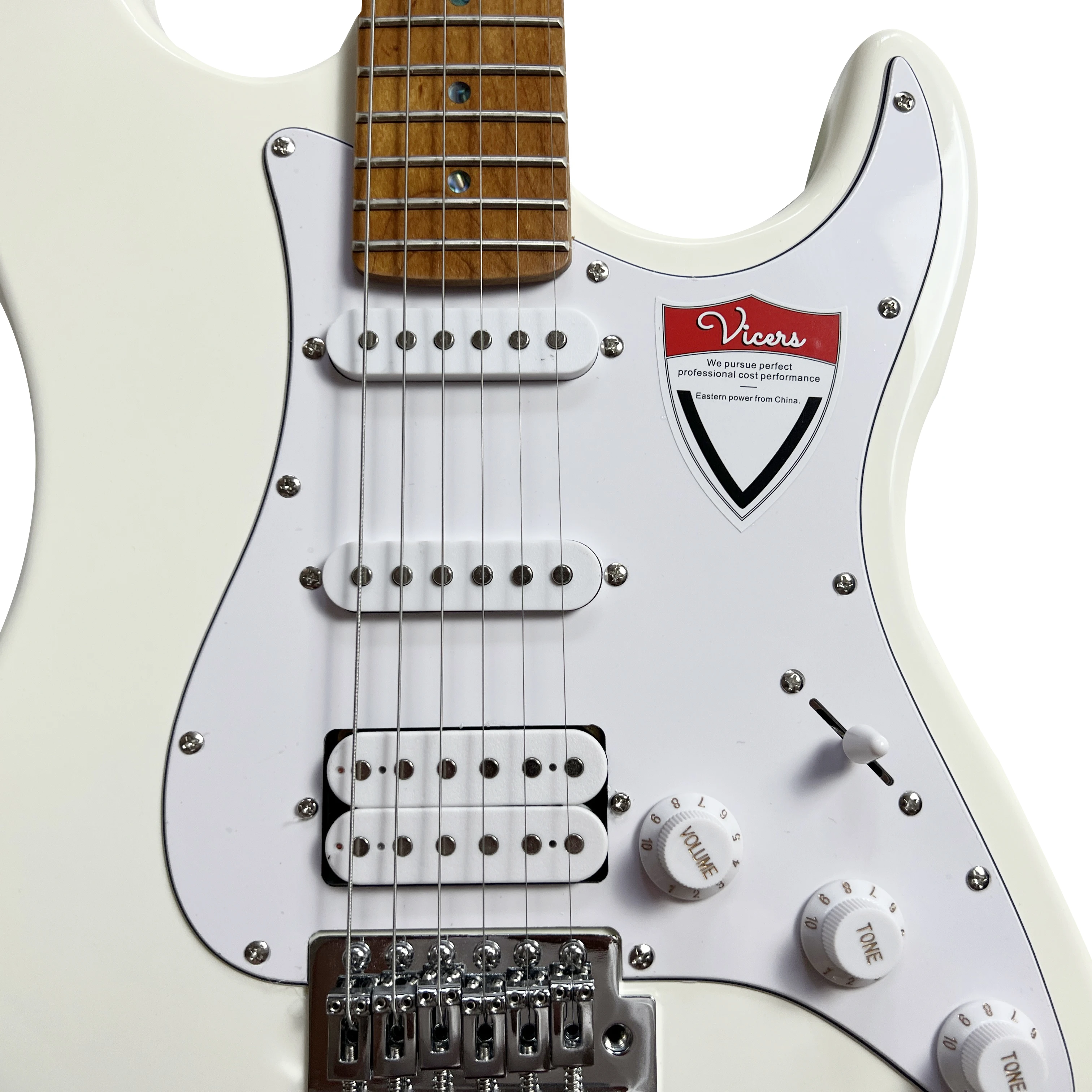 VICERS White ST Electric Guitar Maple Neck 22 frets 6-string 22 frets Boutique Guitar for fast delivery