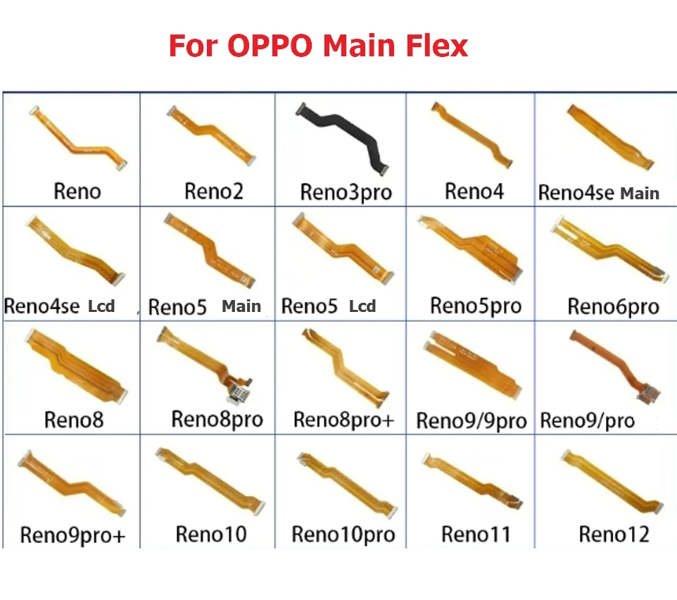 For OPPO Reno 10 Pro Plus Reno 11 12 Pro 5G Reno 2 3 4 5 8 9 SE Mainboard Main Flex Motherboard Connecotr Flex Cable