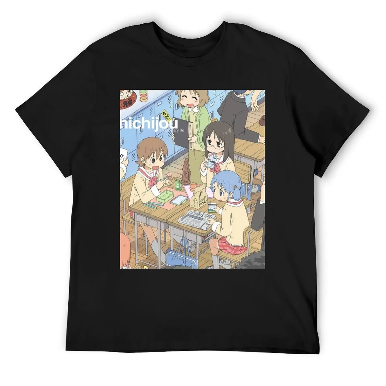 Nichijou Official T-Shirt customs anime vintage for a boy mens graphic t-shirts funny