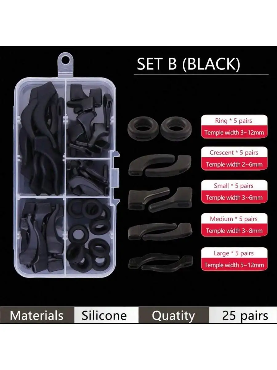 25 Pairs Eyeglasses Retainers Premium Silicone Anti-Slip Eyeglass Holder, Comfort Ear Grip Hooks Protectors For Spectacle