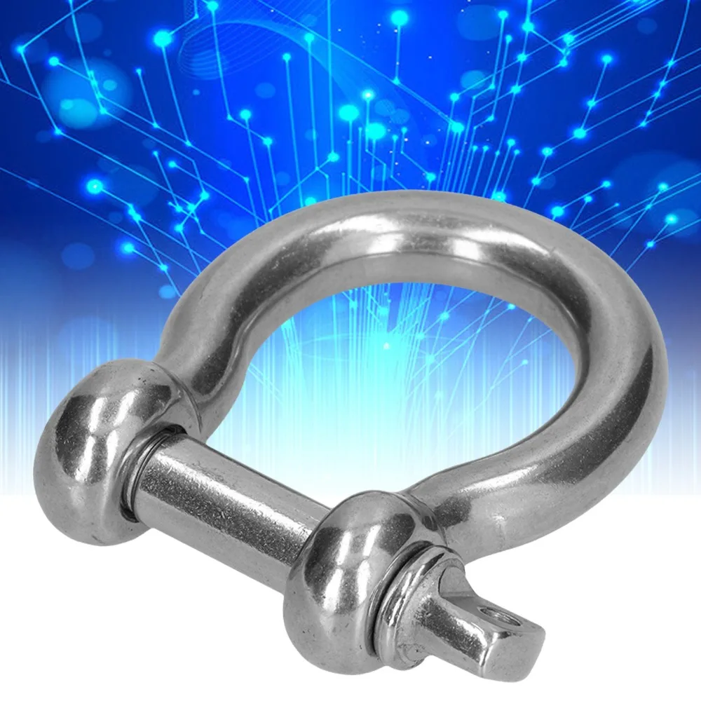 6pcs Secure Bow Shape Design Screw Pin Shackle Durable Heavy Duty Bow Shackle Clevis Connector Chain Connection