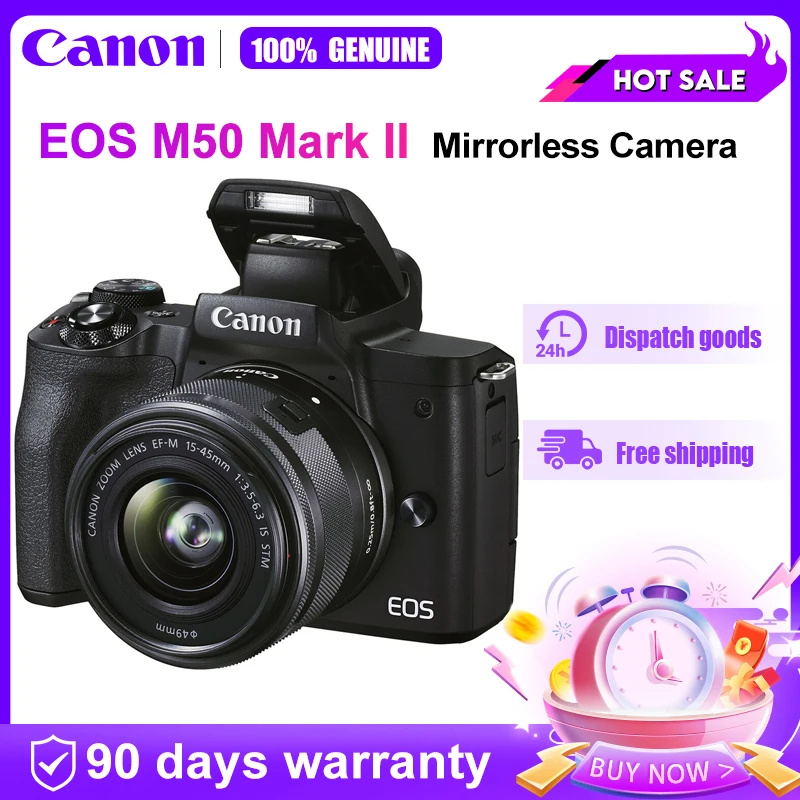 كاميرا Canon EOS M50 Mark II بدون مرآة M50II APS-C كاميرا رقمية احترافية للتصوير الفوتوغرافي