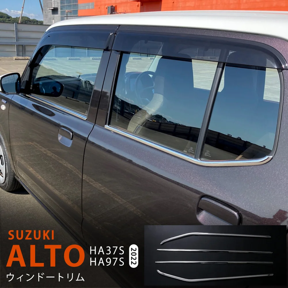 

4pcs Stainless Steel Chrome Car Accessories for 2022 2023 SUZUKI ALTO HA37S / HA97S window trim Car Styling Protective Stickers