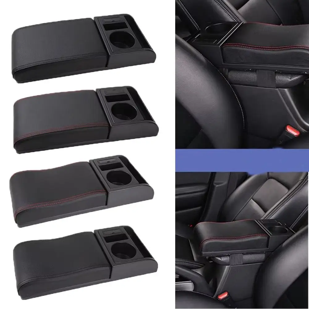 

With Cup Holder Car Armrest Box Extender Storage Box Multi-Functional Auto Armrest Pad Elbow Support Heightening
